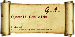 Gyeszli Adelaida névjegykártya